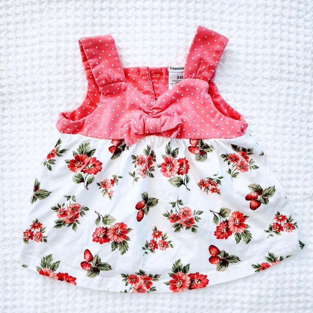 Vitamins Kids 24M dress/top. Pink polka dot and floral. Super condition.
